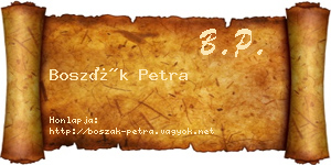 Boszák Petra névjegykártya
